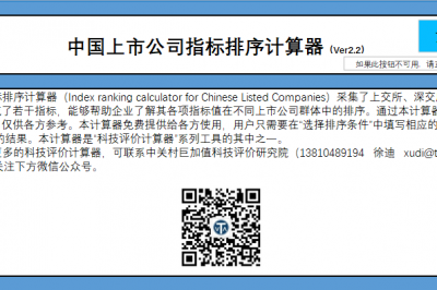 中国上市公司指标排序计算器V2.2